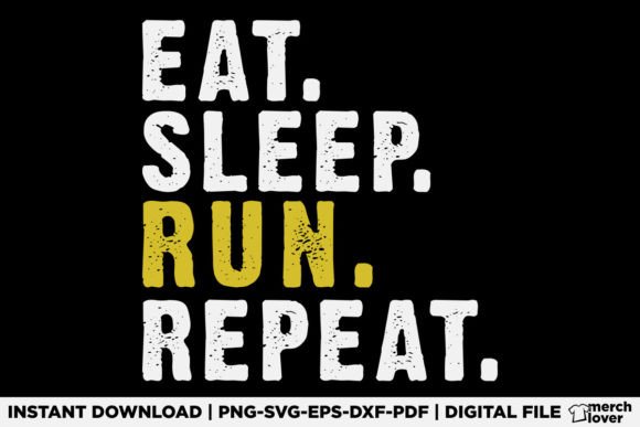 Eat Sleep Run Repeat Running T-Shirt Design for Modern Branding & Marketing