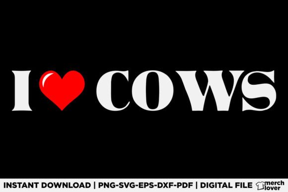 I Heart Cows I Love Cows T-Shirt Design – A Playful Graphic for Lifestyle and Family Brands