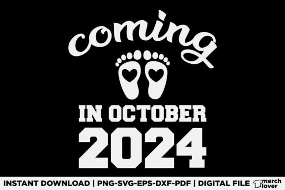 New Baby Coming in October 2024 T-Shirt Design Graphics