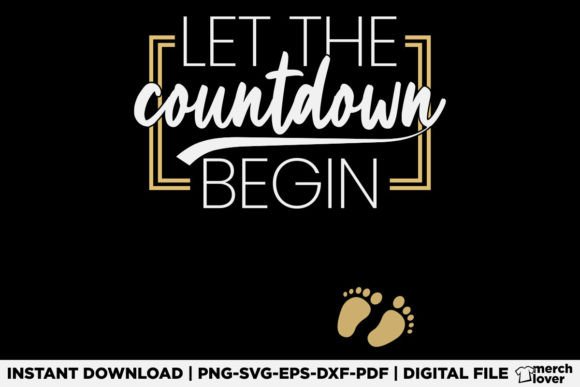 New Year Christmas Pregnancy Countdown Graphics for T-Shirt Designs